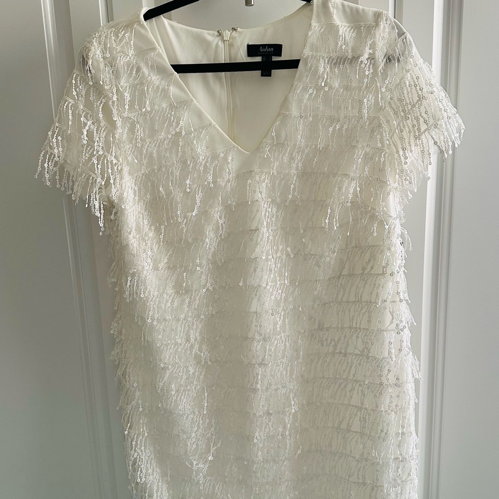 Aidan Mattox Sequin Fringe Shift Cocktail dress. NWT